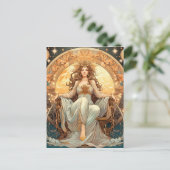 Vrouw Moon Goddess Briefkaart (Staand voorkant)