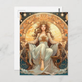 Vrouw Moon Goddess Briefkaart (Voorkant / Achterkant)