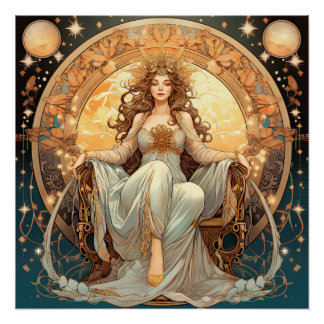 Vrouw Moon Goddess Perfect Poster