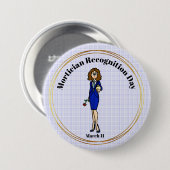 Vrouw Mortician Holding Urn Button (Voorkant /achterkant)