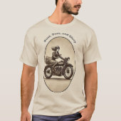  vrouw motorrijder dragen van een bril URM T-shirt (Voorkant)