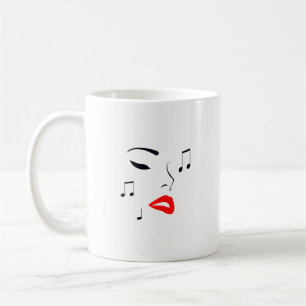 Vrouw Music Face Koffiemok
