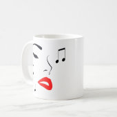 Vrouw Music Face Koffiemok (Voorkant links)