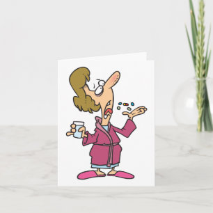 Vrouw neemt pillen kaart