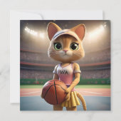 Vrouw Netball Cat, Save The Date (Achterkant)