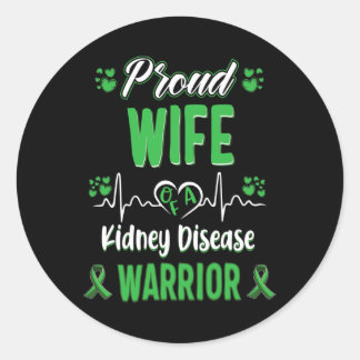 Vrouw Nierziekte Warrior Awareness Lint Groen Ronde Sticker