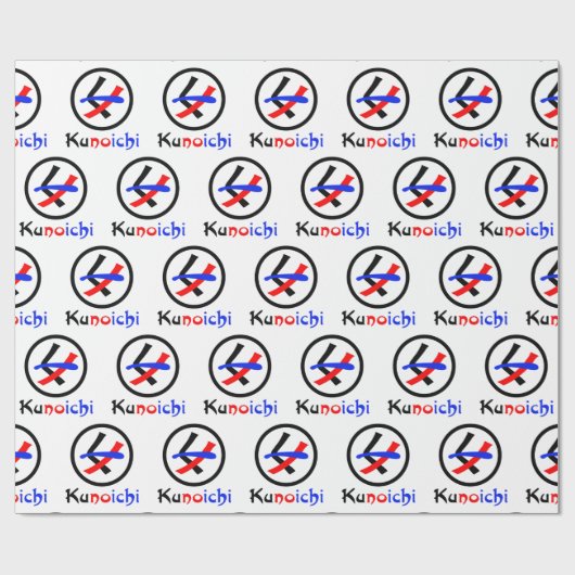 Vrouw Ninja Kunoichi くノ一 Cadeaupapier (Vlak)