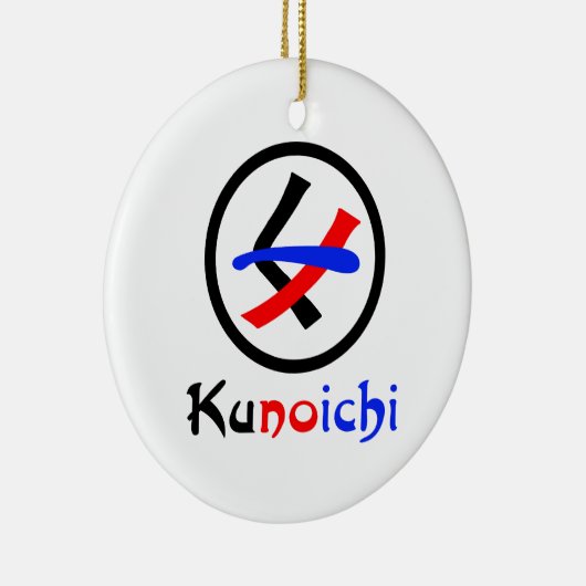 Vrouw Ninja Kunoichi くノ一 Keramisch Ornament (Rechts)