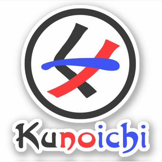 Vrouw Ninja Kunoichi くノ一 Sticker (Voorkant)