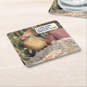 Vrouw Noord Kardinaal Onderzetter Set. (Schuin)