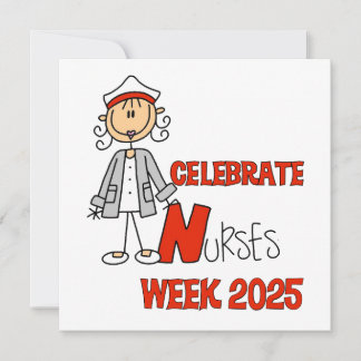 Vrouw Nurse Celebrate Nurses Week 2025 Kaart