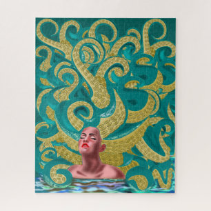 Vrouw Octopus Jigzaag Puzzle Gift Painting Legpuzzel