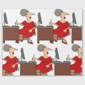 Vrouw Office Worker Cadeaupapier (Vlak)