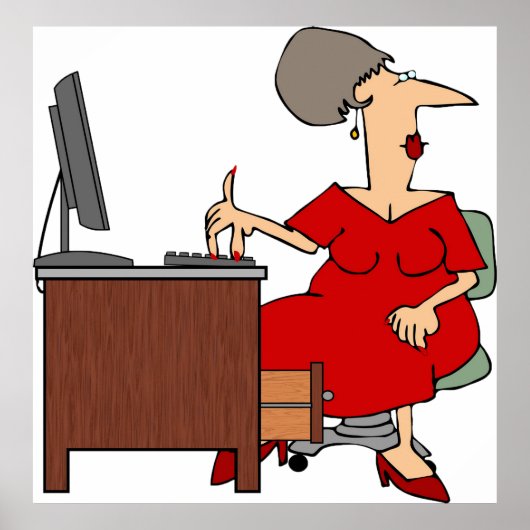 Vrouw Office Worker Poster (Voorkant)