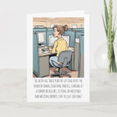 Vrouw Office Worker uittredend Grappige aangepaste Kaart (Voorkant)