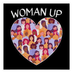 Vrouw omhoog feministisch feminisme Vrouwen mondig Perfect Poster