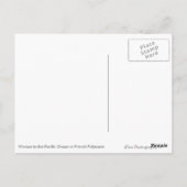 Vrouw onder een palm in het witte briefkaart Tahit (Achterkant)