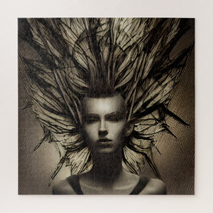 Vrouw Onder Water Dystopische Abstracte AI Kunst Legpuzzel