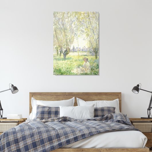 Vrouw onder Wilgen, Monet 1880 Canvas Afdruk (Insitu (Slaapkamer))