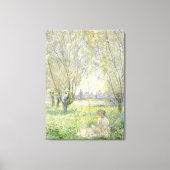 Vrouw onder Wilgen, Monet 1880 Canvas Afdruk (Voorkant)