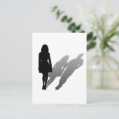 Vrouw Ontbrekend Man Silhouette Briefkaart (Staand voorkant)