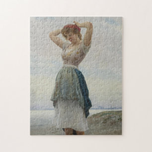 Vrouw Ontspannen op het strand Legpuzzel