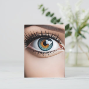 Vrouw oogmacro briefkaart