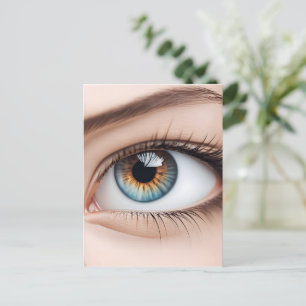 Vrouw oogmacro briefkaart