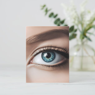 Vrouw oogmacro briefkaart