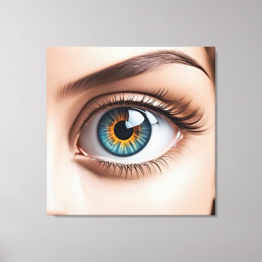 Vrouw oogmacro canvas afdruk (Voorkant)