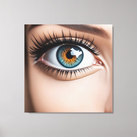Vrouw oogmacro canvas afdruk (Voorkant)