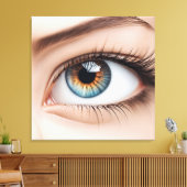Vrouw oogmacro canvas afdruk (Insitu (Woonkamer))