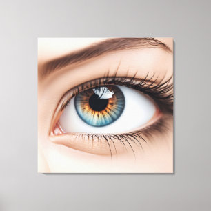 Vrouw oogmacro canvas afdruk