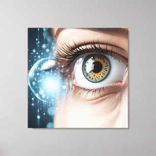 Vrouw oogmacro canvas afdruk