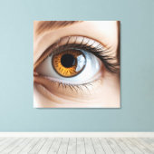 Vrouw oogmacro canvas afdruk (Insitu (Houten vloer))