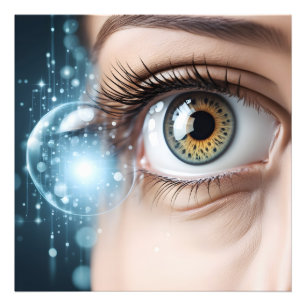 Vrouw oogmacro foto afdruk