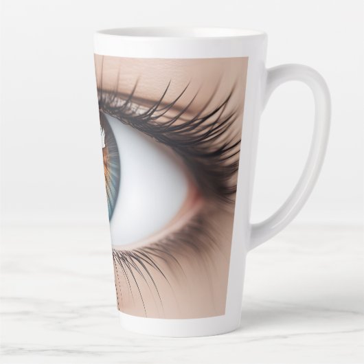Vrouw oogmacro latte mok (Rechts)