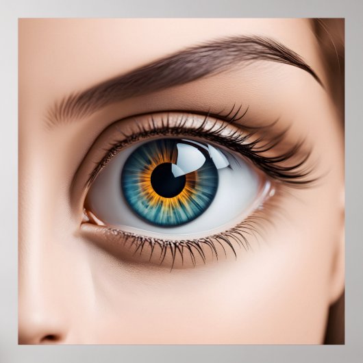 Vrouw oogmacro poster (Voorkant)