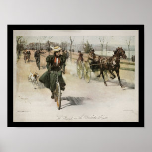 Vrouw op de fiets 1897 poster