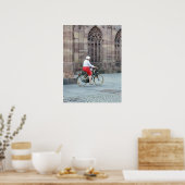 vrouw op de fiets poster (Keuken)
