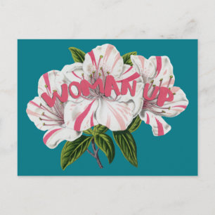 Vrouw op feminist briefkaart