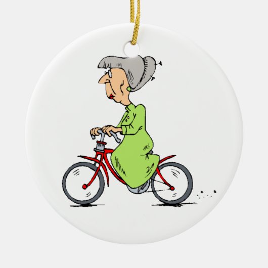 VROUW OP HET BIKE ORNAMENT (Voorkant)