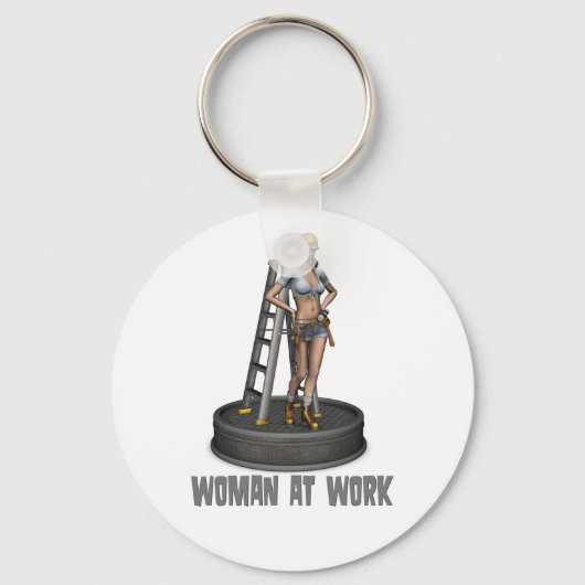 vrouw op het werk sleutelhanger (Voorkant)