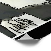 Vrouw op mobiele telefoon Abstract, ontevreden Pos Poster (Hoek)
