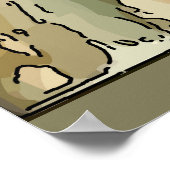 Vrouw op mobiele telefoon poster (Hoek)