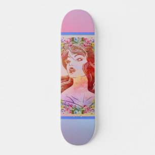 Vrouw op skateboard