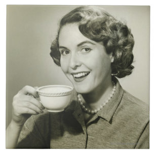 Vrouw-opbergbekers Tegeltje
