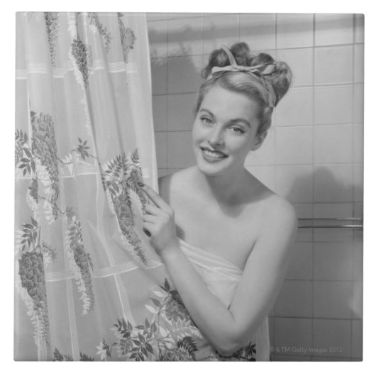 Vrouw opgepakt tegeltje (Voorkant)