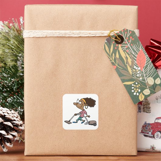 Vrouw-opstapeling Vierkante Sticker