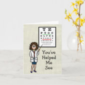 Vrouw Optometrist Hartelijk dank Kaart (Gele Bloem)